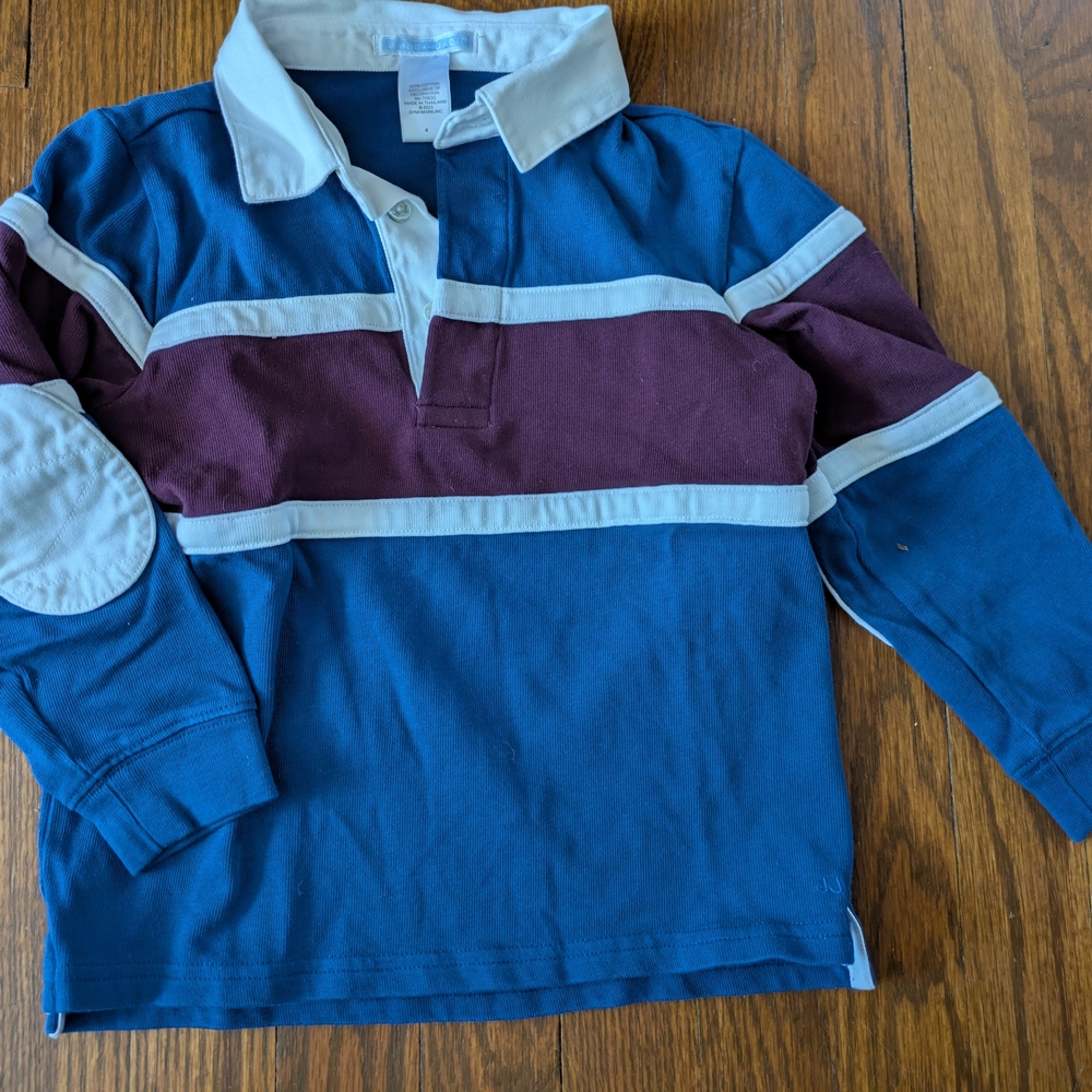 Janie And Jack Unisex Rugby Collared Shirt 4T